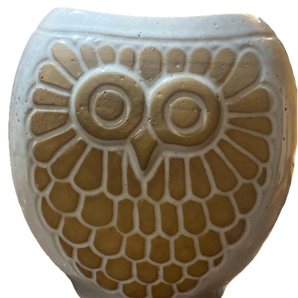 Retro MCM David Stewart Lion's Valley Pottery OWL Planter Vase 8” Vintage EUC